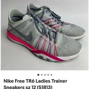 Nike Women's size 12 Men’s size 10.5 Gray and Pink Free TR6 Sneakers